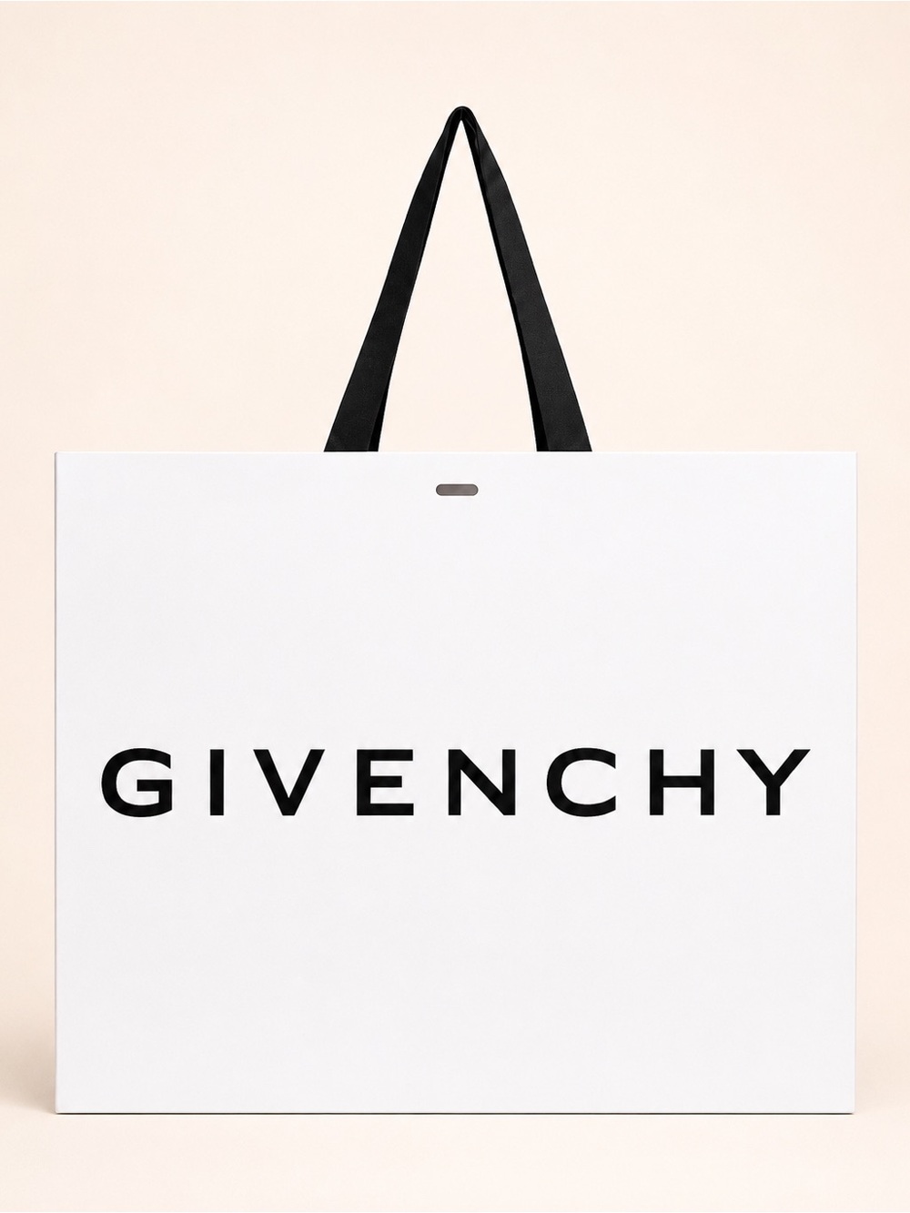 Givenchy Large White Logo Shopping Gift Bag Black Handles 17.75”